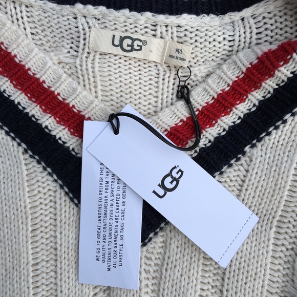 UGG Cream Weslynn Sweater Knit Poncho NWT - Picture 5 of 7